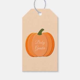 Cute Orange Gender Neutral Pumpkin Custom Gift Tags