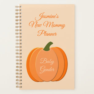 Cute Orange Gender Neutral Pumpkin Custom New Mom Planner