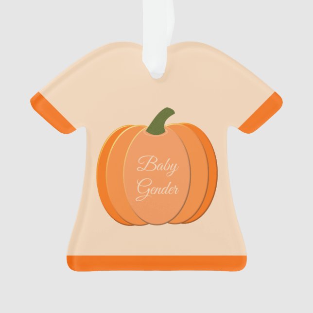 Cute Orange Gender Neutral Pumpkin Custom Ornament (Front)