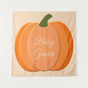 Cute Orange Gender Neutral Pumpkin Custom Tapestry