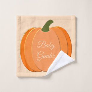 Cute Orange Gender Neutral Pumpkin Custom Wash Cloth