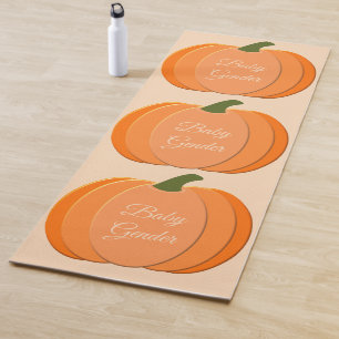 Cute Orange Gender Neutral Pumpkin Custom Yoga Mat