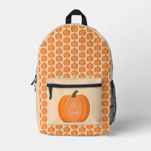 Cute Orange Gender Neutral Pumpkin Gender Reveal Printed Backpack