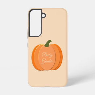 Cute Orange Gender Neutral Pumpkin Gender Reveal Samsung Galaxy Case