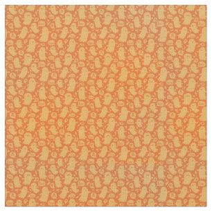 Cute Orange Ghost Pattern Fabric