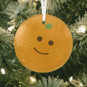 Cute Orange  Glass Ornament