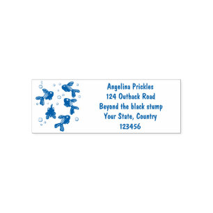 Cute orange goldfish cartoon illustration self-inking stamp