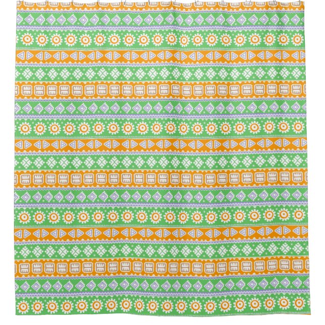 Cute orange green ethnic patterns design (Front)