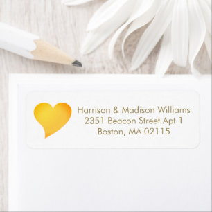Cute orange heart custom Return Address