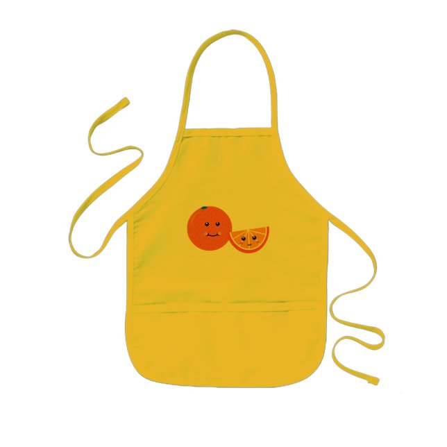 Cute Orange Kids Apron (Front)