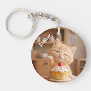Cute Orange Kitten avec un Cupcake