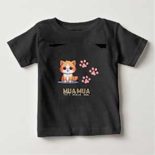 Cute Orange Kitten with Paw Prints Baby T-Shirt