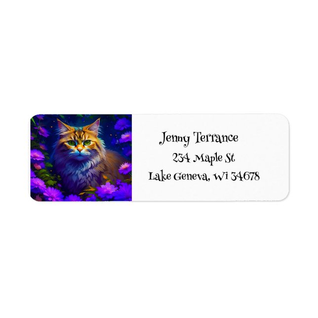 Cute Orange Kitty Chat en Fleurs (Devant)