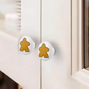 Cute Orange Meeple Board Game Room  Ceramic Knob