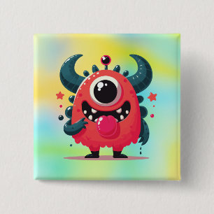 Cute Orange Monster Cartoon-67423 2 Inch Square Button