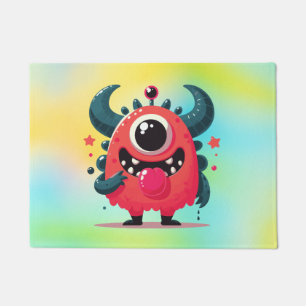 Cute Orange Monster Cartoon-67423 Doormat