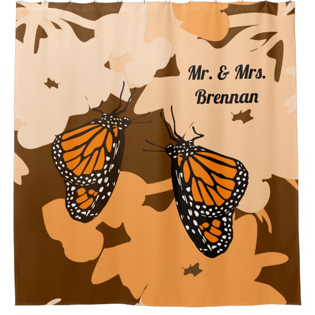 Cute Orange Mr & Mrs Monarch Butterfly Pair (Front)