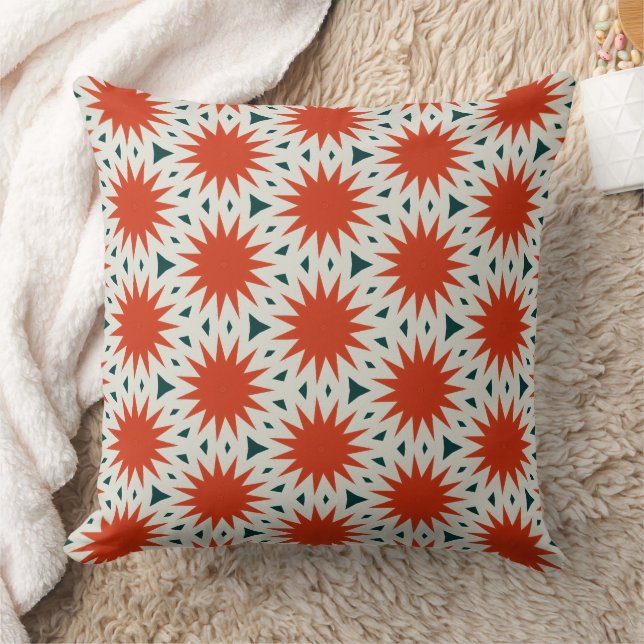 Cute Orange Pattern Throw Pillow (Blanket)