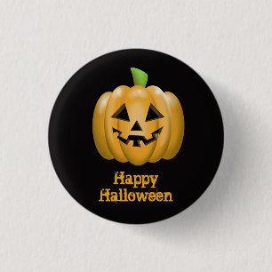 Cute Orange Pumpkin Halloween Graphic 1 Inch Round Button