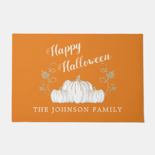 Cute Orange Pumpkin Happy Halloween Doormat