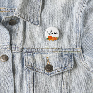 Cute Orange Pumpkins 1 Inch Round Button