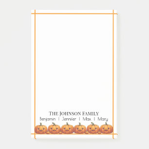 Cute Orange Pumpkins Fall Post-it Notes