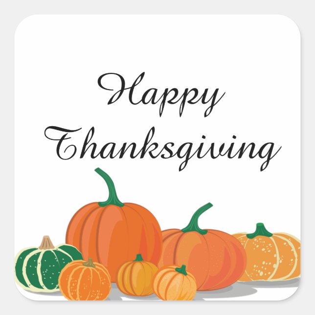 Cute Orange Pumpkins  Square Sticker (Front)