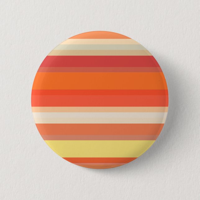 Cute orange red stripes  2 inch round button (Front)