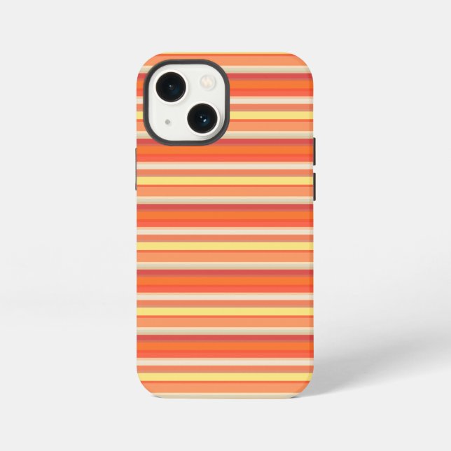 Cute orange red stripes iPhone case (Back)