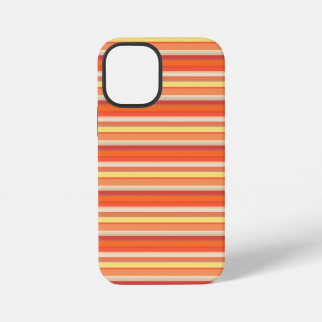Cute orange red stripes iPhone case (Back)