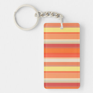 Cute orange red stripes keychain