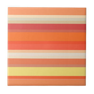 Cute orange red stripes  tile
