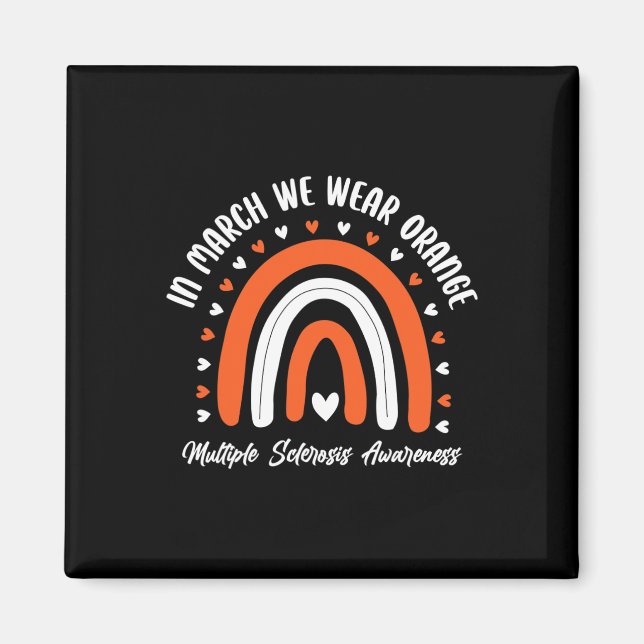 Cute Orange Ribbon Ms Warrior Multiple Sclerosis A Magnet (Front)
