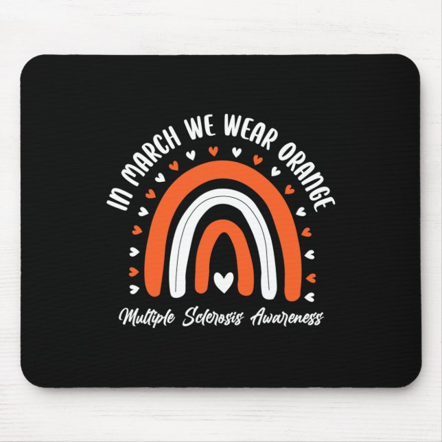 Cute Orange Ribbon Ms Warrior Multiple Sclerosis A Mouse Pad (Front)