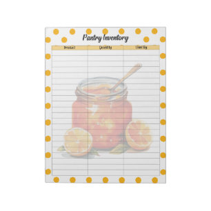 Cute Orange Sherbet Pantry Inventory List Notepad