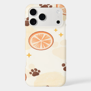 Cute Orange Slice Paw Print Pet Pattern