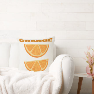Cute orange slice throw pillow,citrus home decor pillow