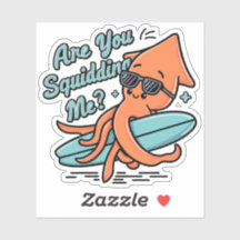 Cute Orange Squid Puns Are You Squidding Me