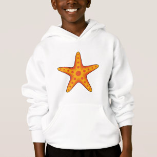 Cute Orange Starfish Cartoon