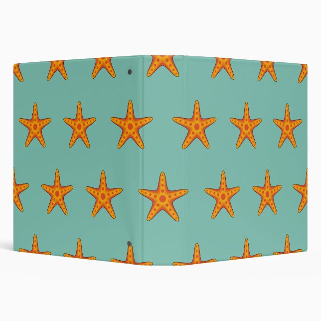 Cute Orange Starfish Cartoon Binder (Background)