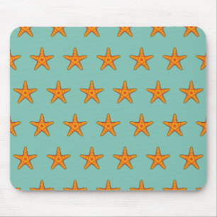 Cute Orange Starfish Cartoon Mouse Pad