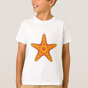 Cute Orange Starfish Cartoon T-Shirt