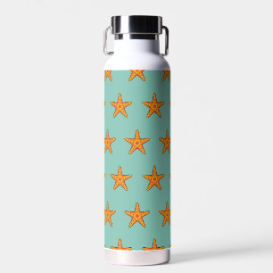 Cute Orange Starfish Cartoon Water Bottle