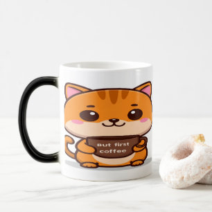 Cute Orange Tabby But First Coffee Magic Mug