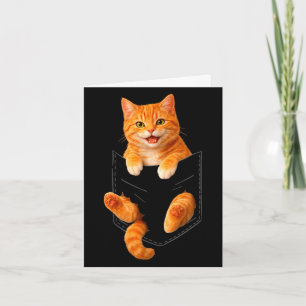 Cute orange tabby cat funny pocket cat dad mom card