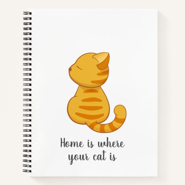 Cute Orange Tabby Cat Quote Notebook (Front)