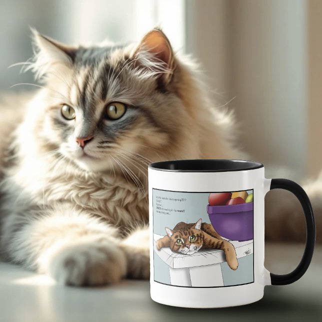 Cute Orange Tabby Cat Treats Funny Waiting Mug (Creator Uploaded)