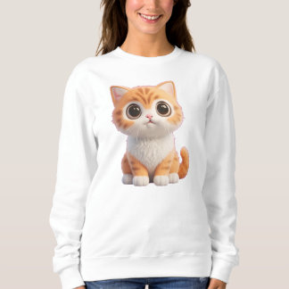 Cute Orange Tabby Kitten Big Eyes Sweatshirt