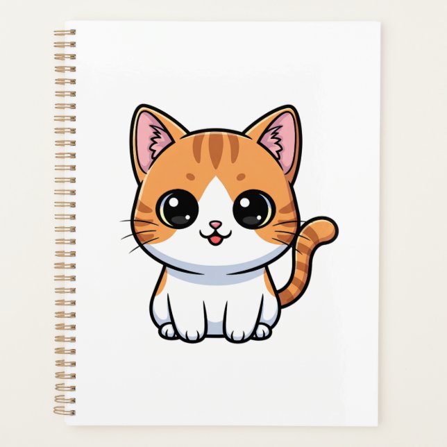 Cute Orange Tabby Kitten Character Planner (Front)