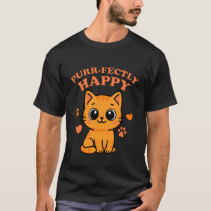 Cute Orange Tabby Kitten Happy Cat Lover T-Shirt